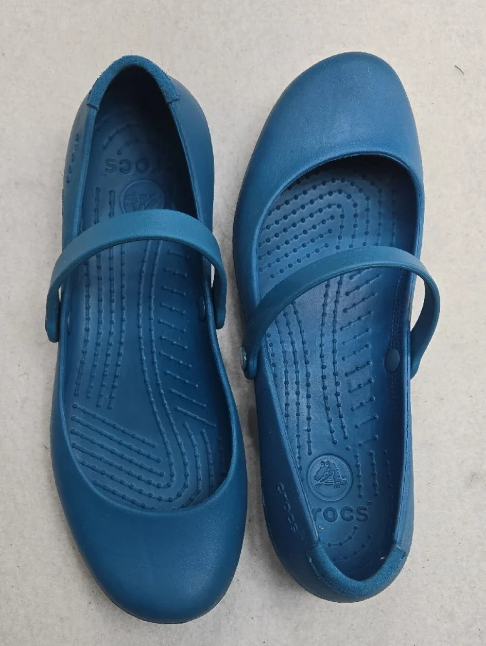 Crocs Women's Alice Mary Jane Flats in the Peacock Blue